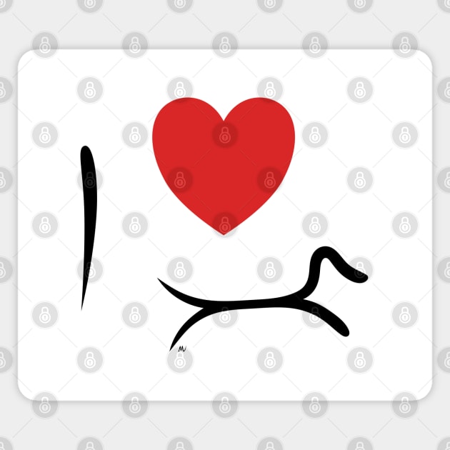 I Love Dachshund Sticker by mariauusivirtadesign